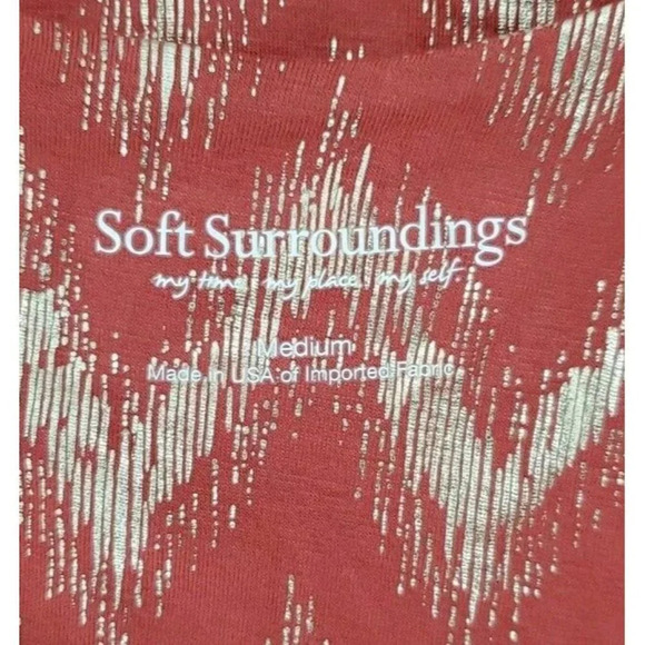 Soft Surroundings Sz Med Alessandra Orange Gold Metallic Chevron Maxi Dress USA - Picture 7 of 8